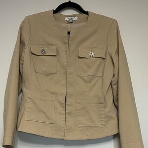 EUC White House Black Market Beige Blazer ladies Office Casual